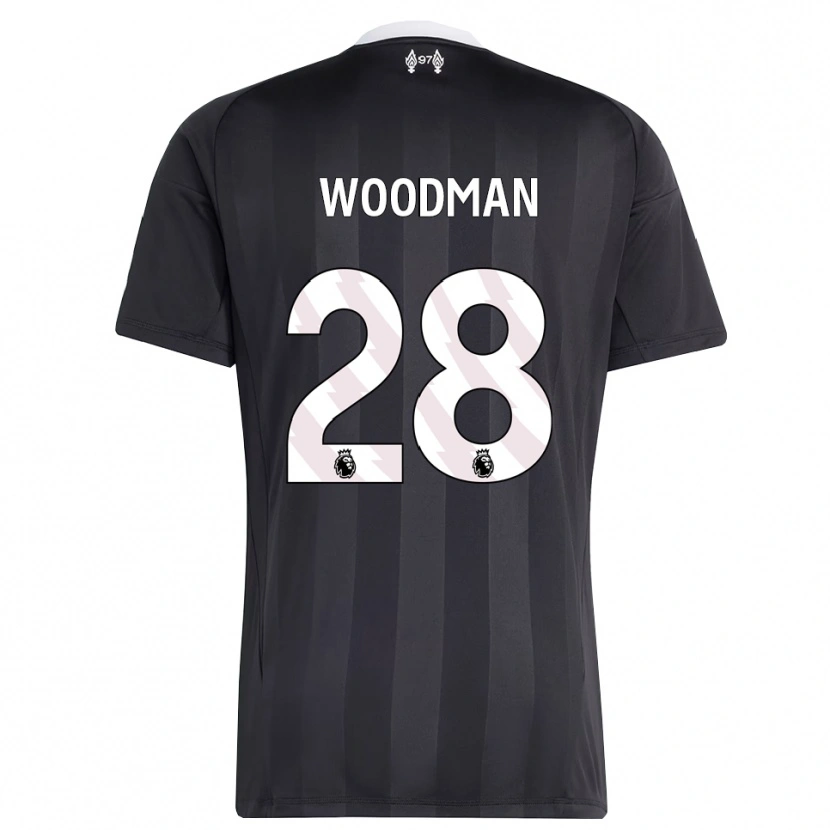 Danxen Dzieci Freddie Woodman #28 Czarny Biały Koszulka Bramkarska 2025/26