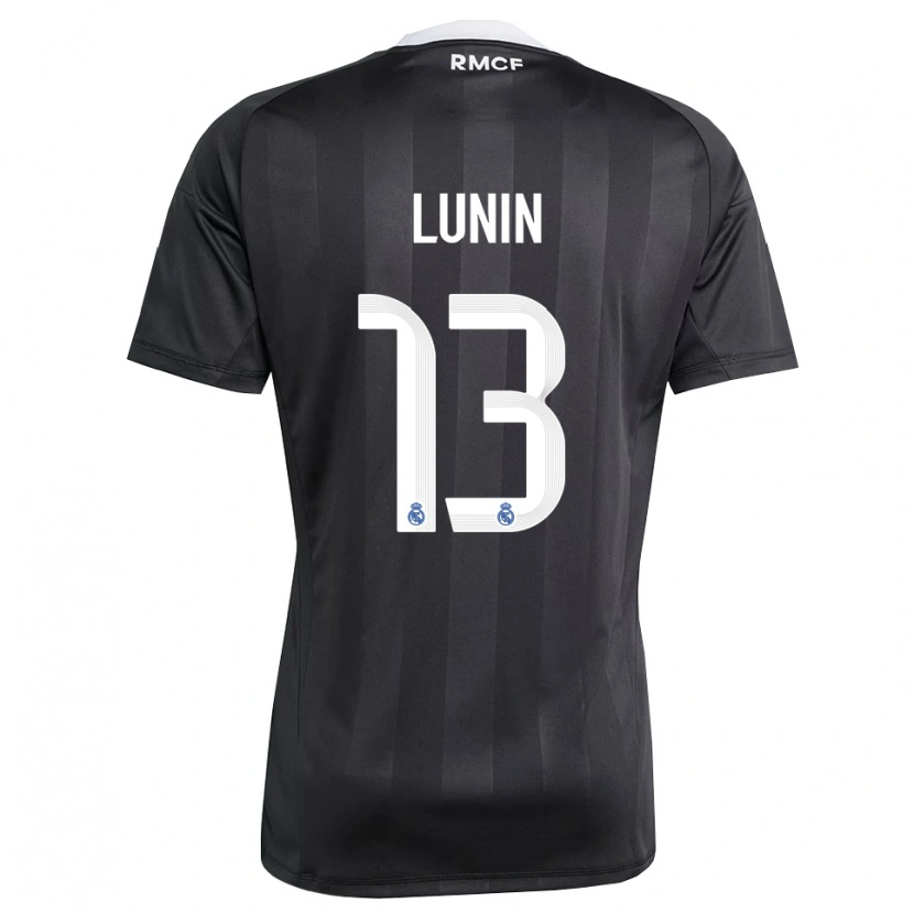 Danxen Dzieci Andriy Lunin #13 Czarno Biały Koszulka Bramkarska 2025/26