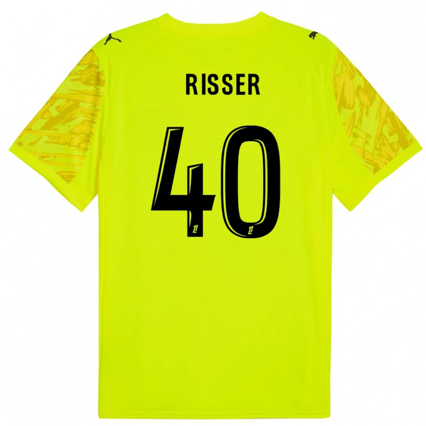 Danxen Dzieci Robin Risser #40 Fluorescencyjnie Zielono Czarny Koszulka Bramkarska 2025/26