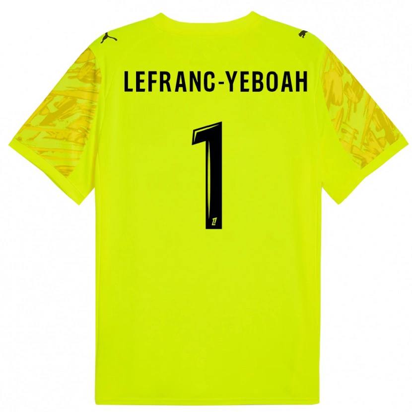 Danxen Dzieci Daïvy Lefranc-Yeboah #1 Fluorescencyjnie Zielono Czarny Koszulka Bramkarska 2025/26