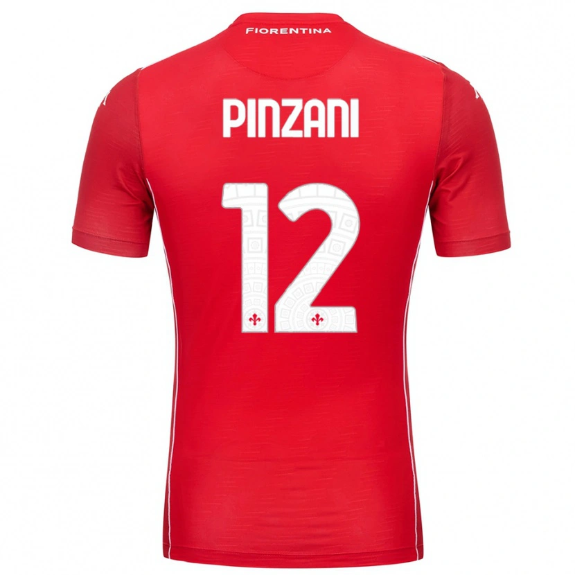 Danxen Dzieci Lorenzo Pinzani #12 Czerwony Biały Koszulka Bramkarska 2025/26