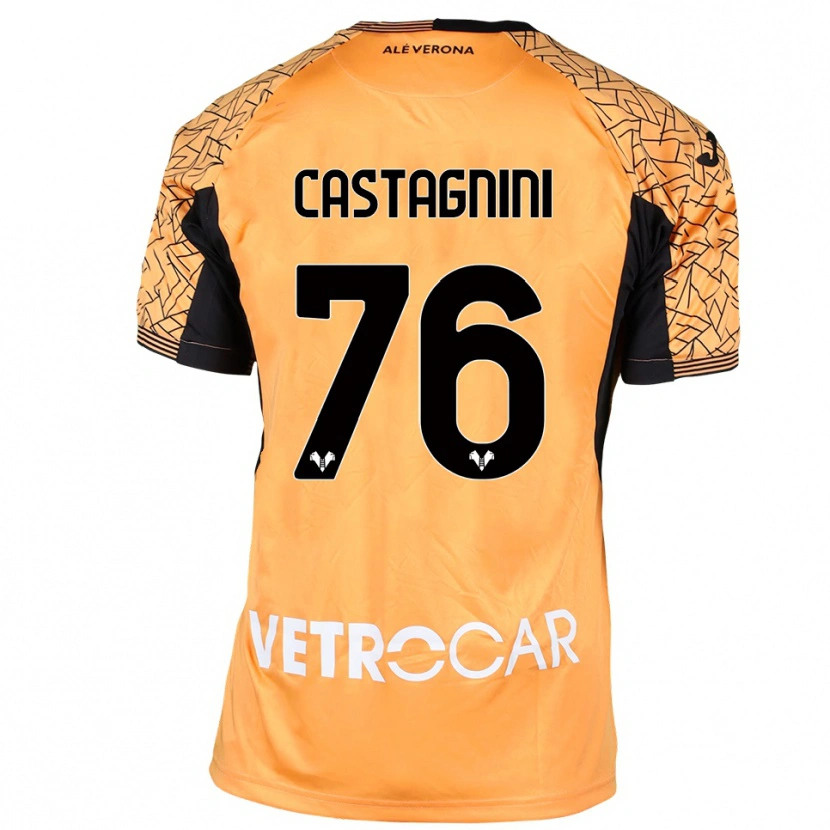 Danxen Dzieci Mirko Castagnini #76 Pomarańczowy Czarny Biały Koszulka Bramkarska 2025/26