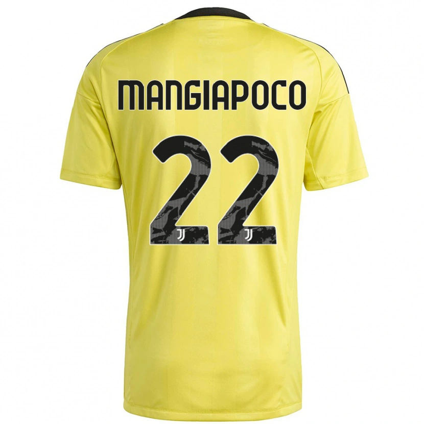 Danxen Dzieci Stefano Mangiapoco #22 Żółty Biały Koszulka Bramkarska 2025/26