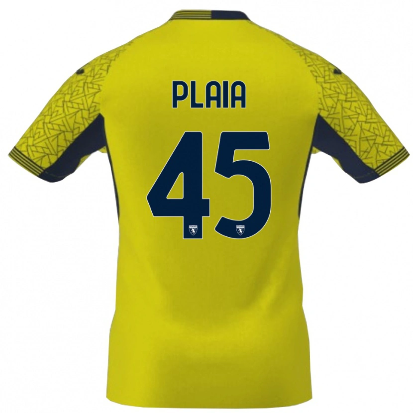 Danxen Dzieci Francesco Plaia #45 Żółty Czarny Koszulka Bramkarska 2025/26