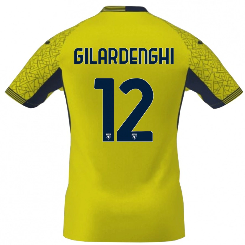Danxen Dzieci Riccardo Gilardenghi #12 Żółty Czarny Koszulka Bramkarska 2025/26