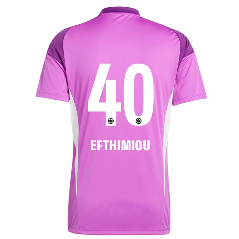 Danxen Dzieci Sissis Efthimiou #40 Liliowy Biały Koszulka Bramkarska 2025/26