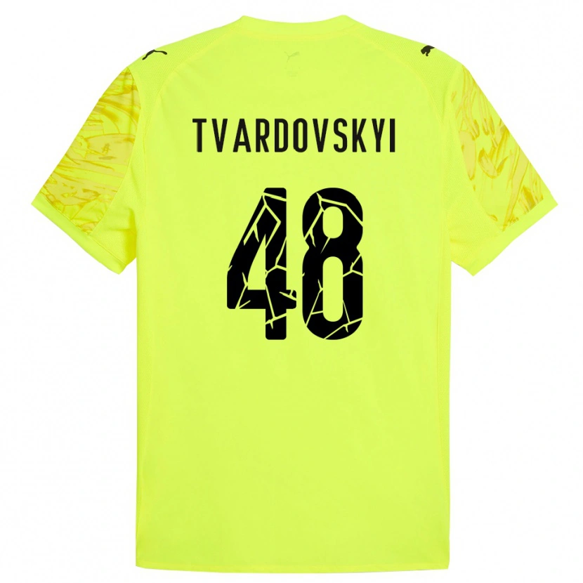 Danxen Dzieci Denys Tvardovskyi #48 Zielono-Żółty Koszulka Bramkarska 2025/26