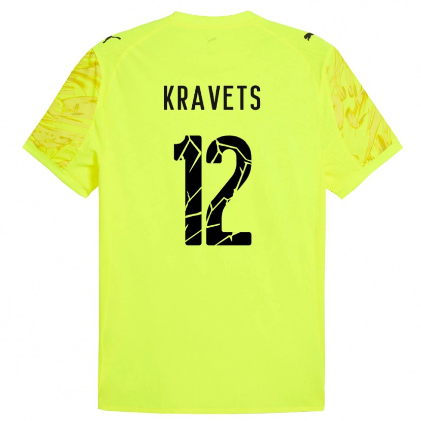 Danxen Dzieci Vladyslav Kravets #12 Zielono-Żółty Koszulka Bramkarska 2025/26