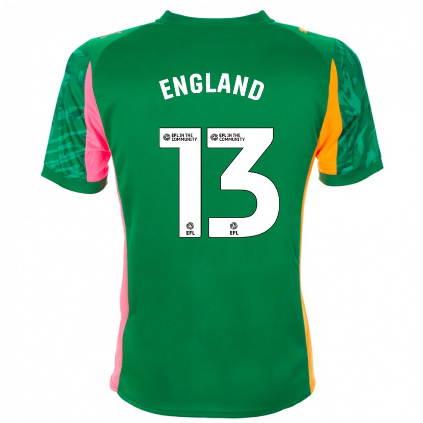 Danxen Męski Kurtis England #13 Zielono Różowo Pomarańczowy Koszulka Bramkarska 2025/26