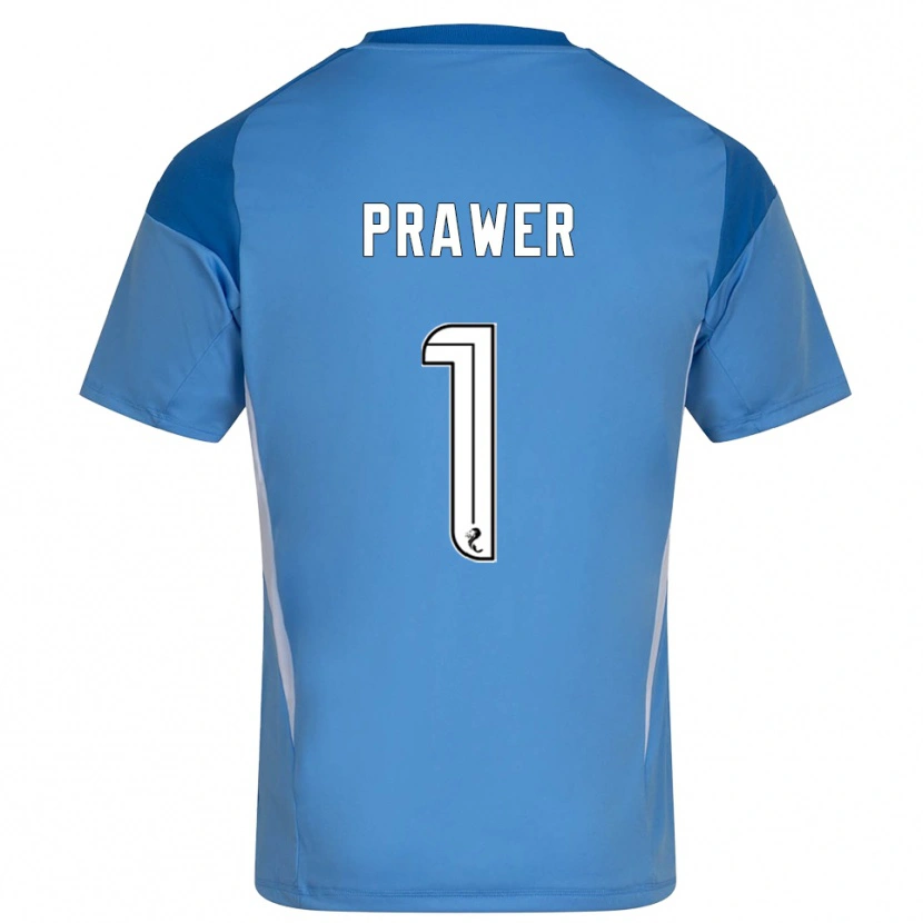 Danxen Męski Anna Prawer #1 Biało Niebieski Koszulka Bramkarska 2025/26