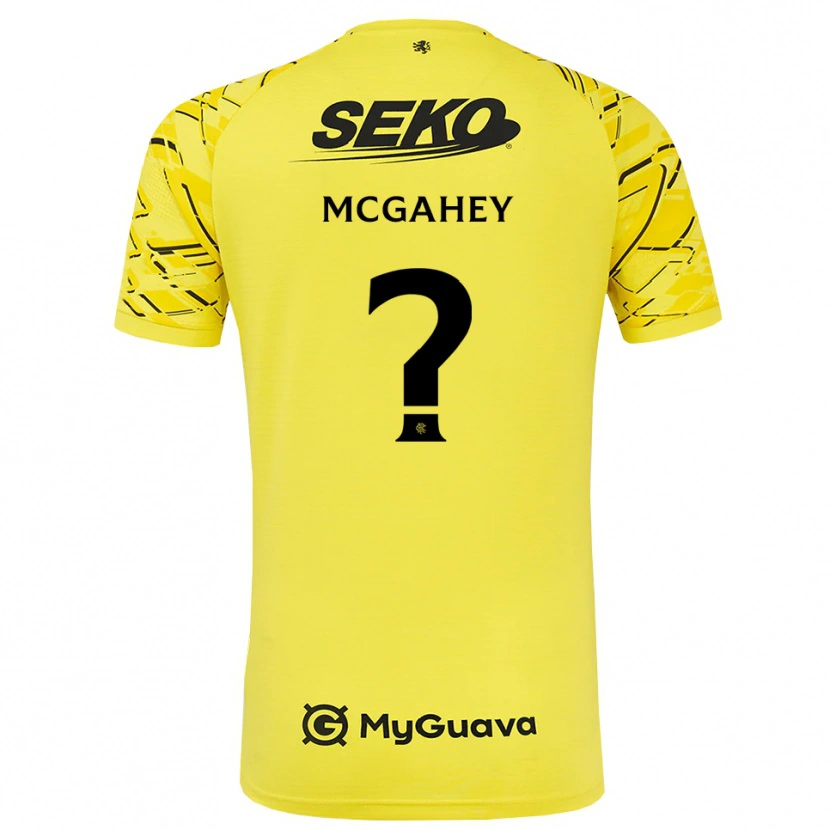 Danxen Męski Lewis McGahey #0 Czarny Żółty Koszulka Bramkarska 2025/26