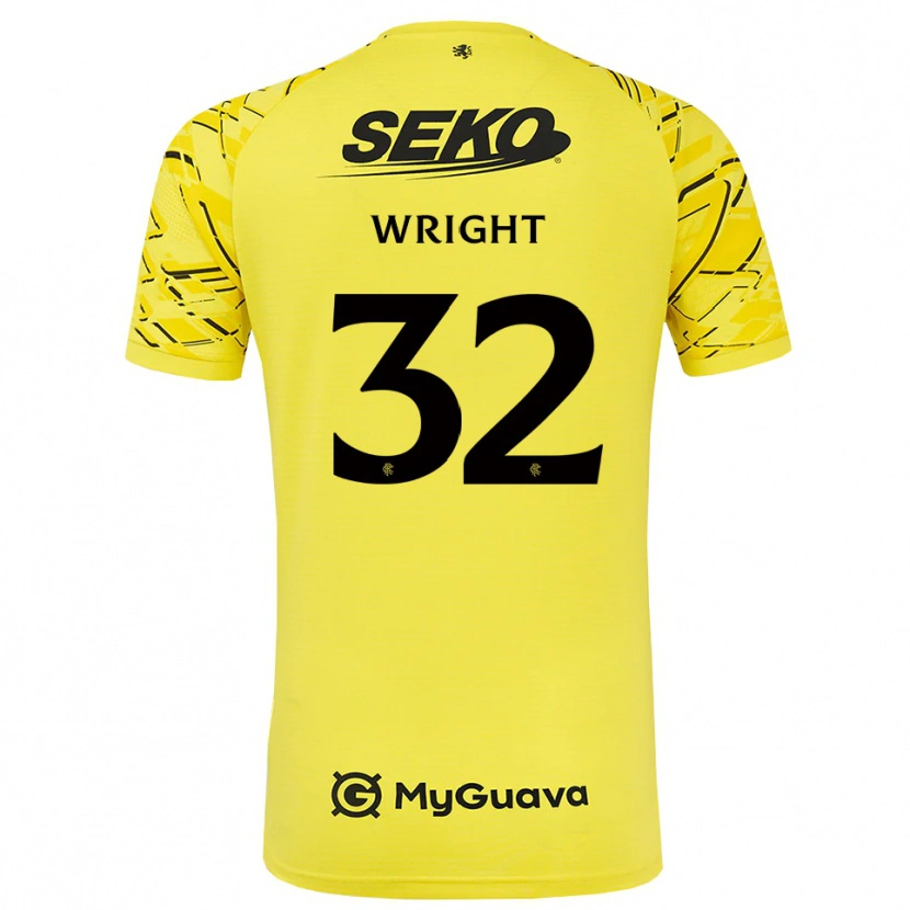 Danxen Męski Kieran Wright #32 Czarny Żółty Koszulka Bramkarska 2025/26