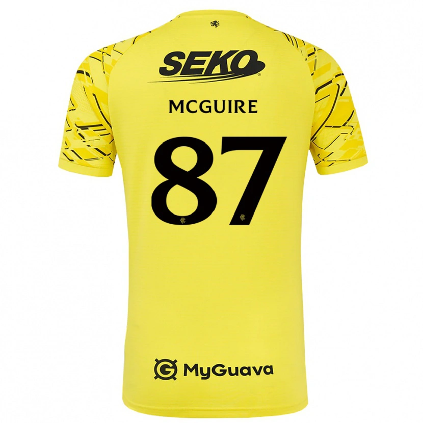 Danxen Męski Rydnn McGuire #87 Czarny Żółty Koszulka Bramkarska 2025/26
