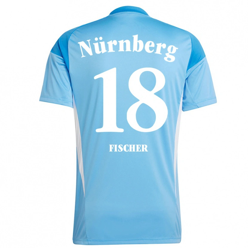 Danxen Męski Jonas Fischer #18 Błękitny Biały Koszulka Bramkarska 2025/26