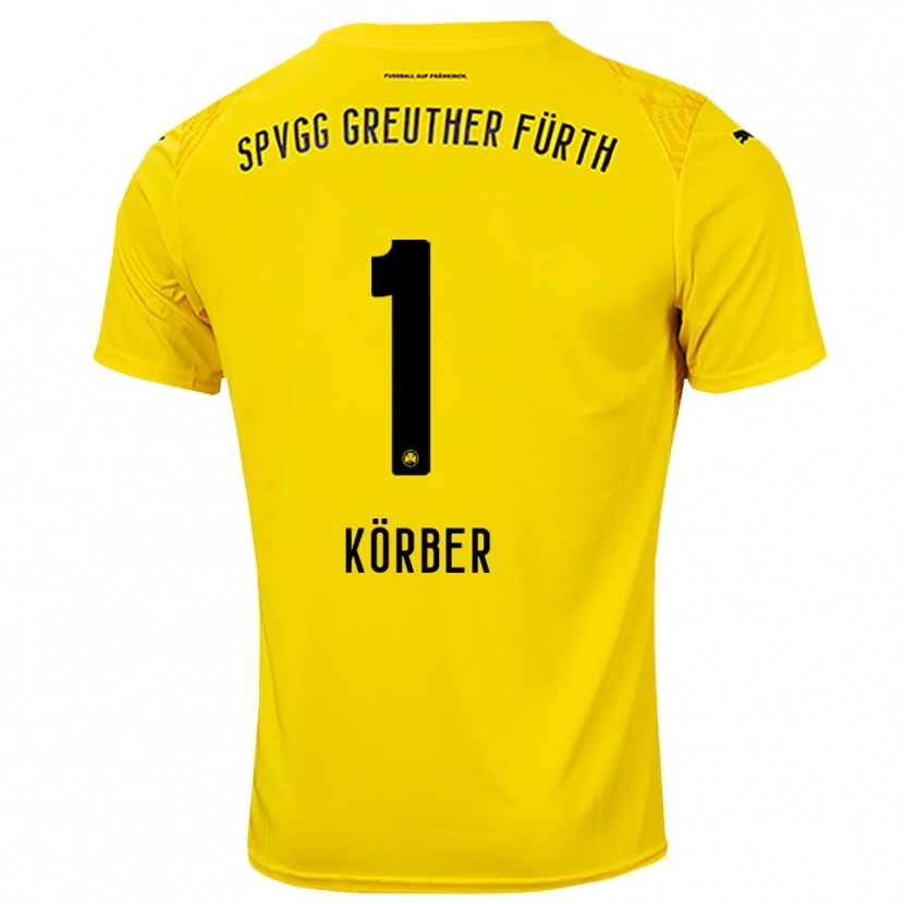 Danxen Męski Nils Körber #1 Żółty Czarny Koszulka Bramkarska 2025/26