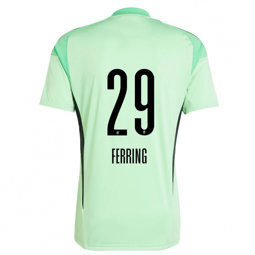 Danxen Męski Johannes Ferring #29 Jasnozielony Czarny Koszulka Bramkarska 2025/26