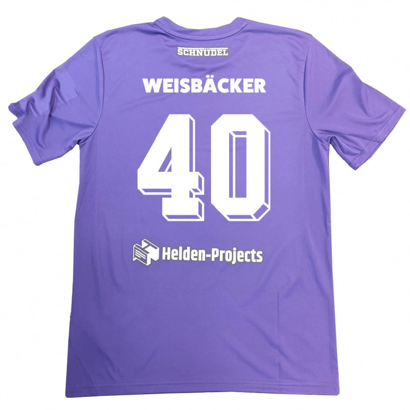 Danxen Męski Maximilian Weisbäcker #40 Fioletowy Biały Koszulka Bramkarska 2025/26