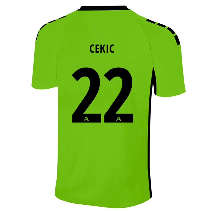 Danxen Męski Adnan Cekic #22 Trawiasto-Zielony Czarny Koszulka Bramkarska 2025/26