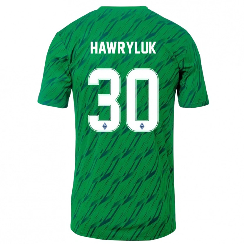 Danxen Męski Lucien Hawryluk #30 Zielony Biały Koszulka Bramkarska 2025/26