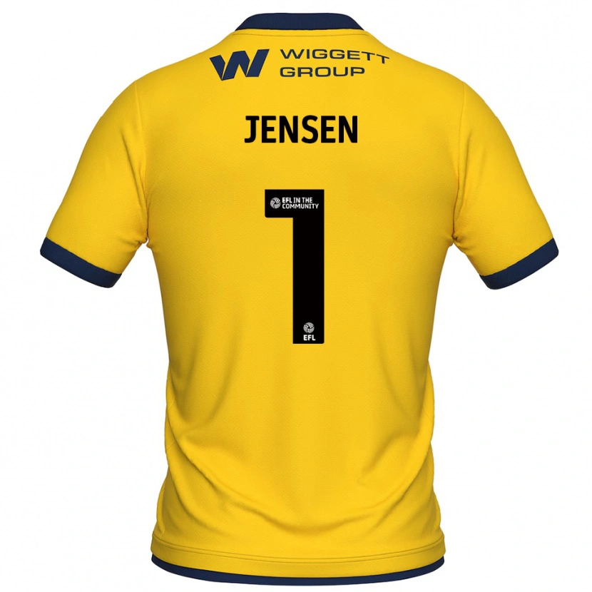 Danxen Męski Lukas Jensen #1 Żółty I Czarny Koszulka Bramkarska 2025/26