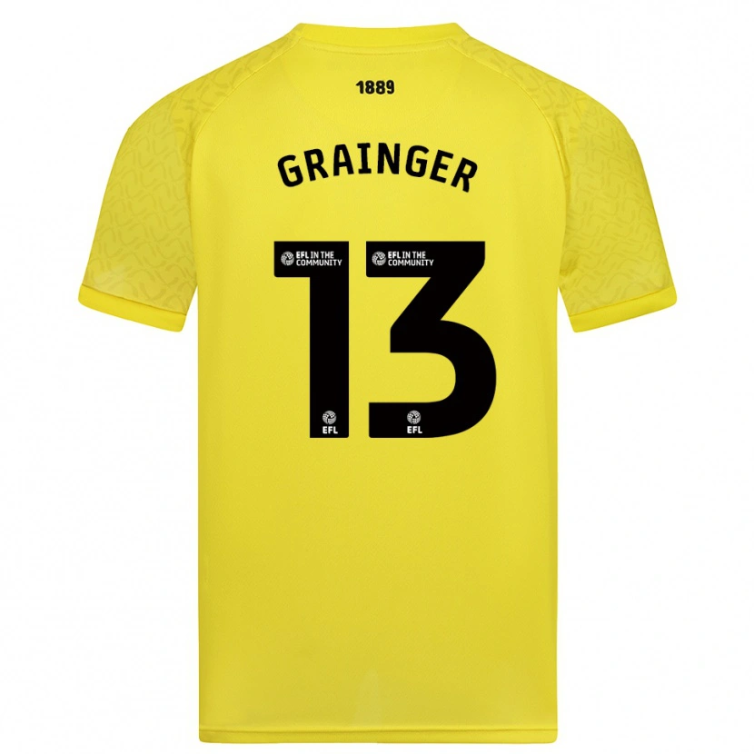 Danxen Męski Benjamin Grainger #13 Żółto-Czarny Koszulka Bramkarska 2025/26