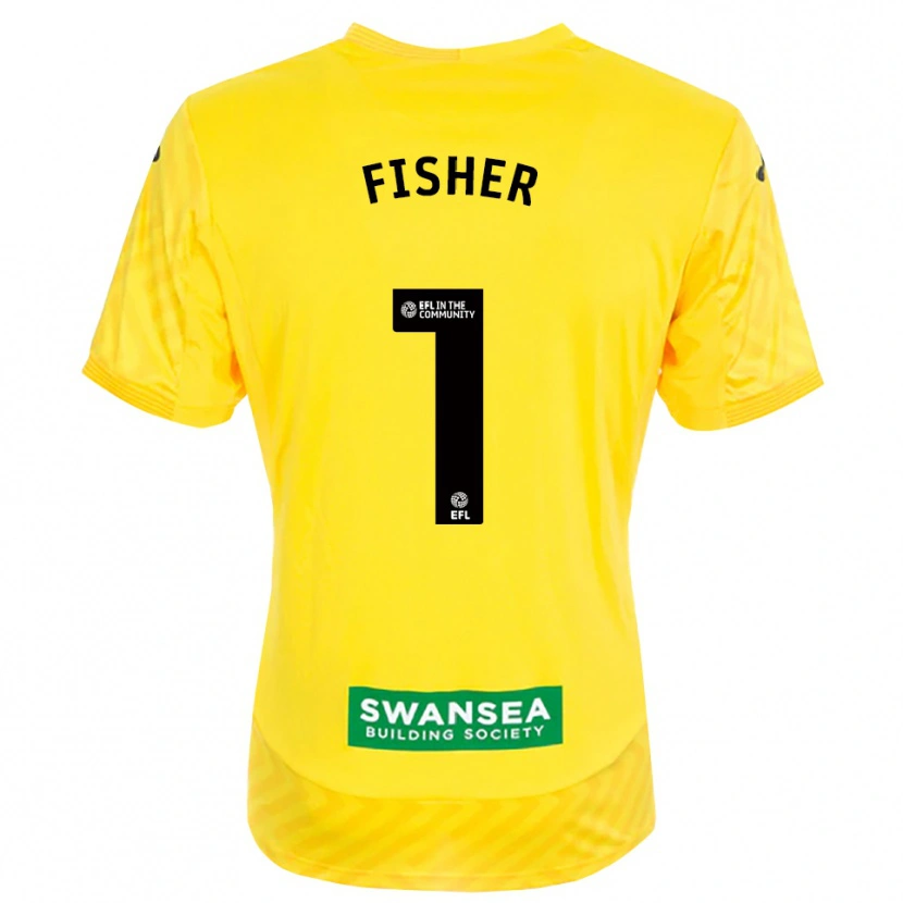 Danxen Męski Andy Fisher #1 Żółty I Czarny Koszulka Bramkarska 2025/26