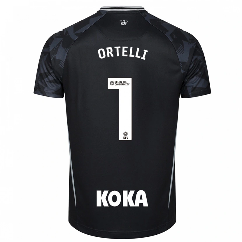 Danxen Męski Gabriel Ortelli #1 Niebiesko-Czarny Koszulka Bramkarska 2025/26