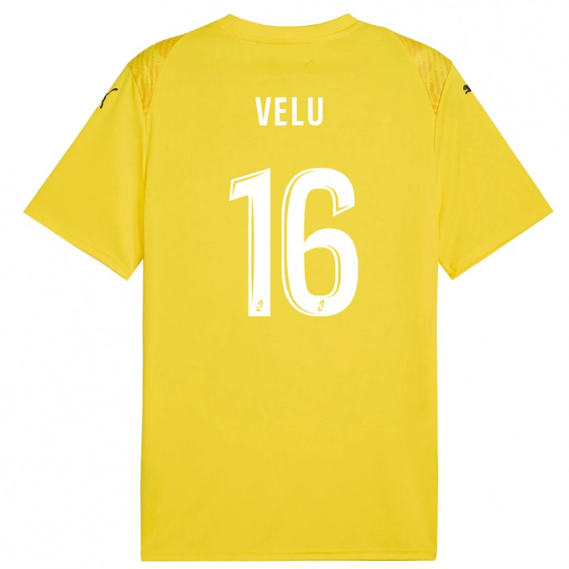 Danxen Męski Lukas Velu #16 Biało-Żółty Koszulka Bramkarska 2025/26