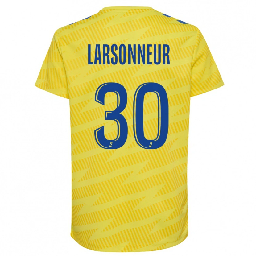 Danxen Męski Gautier Larsonneur #30 Niebiesko-Żółty Koszulka Bramkarska 2025/26