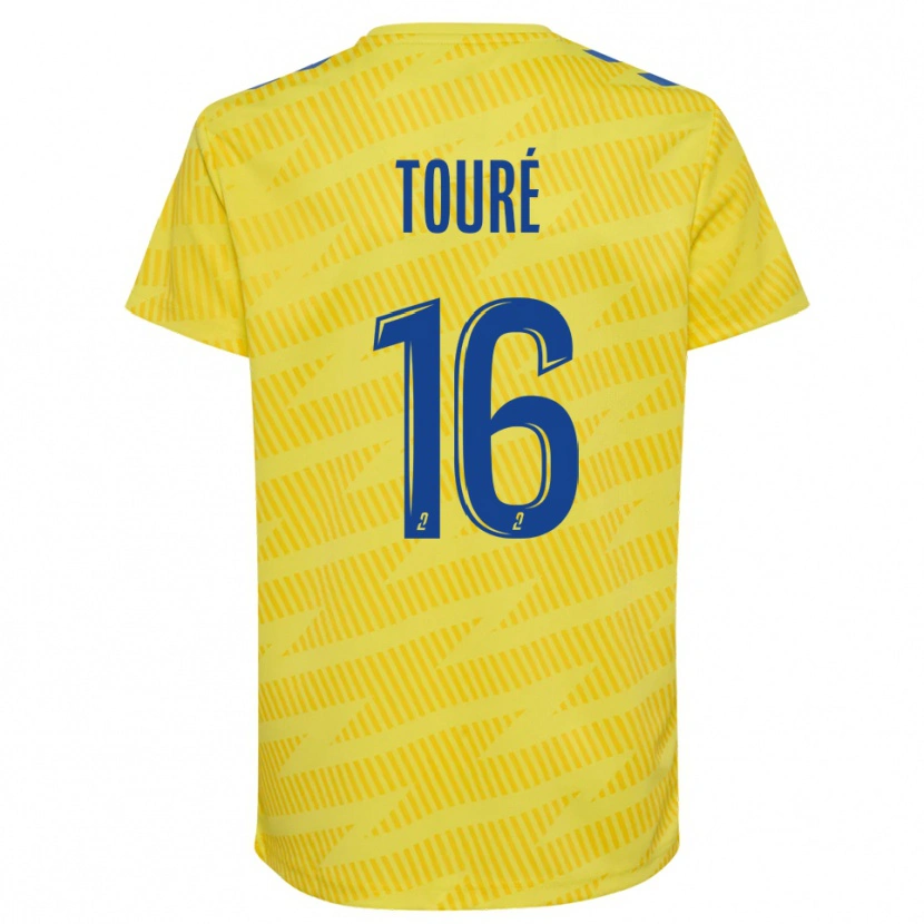 Danxen Męski Issiaka Touré #16 Niebiesko-Żółty Koszulka Bramkarska 2025/26