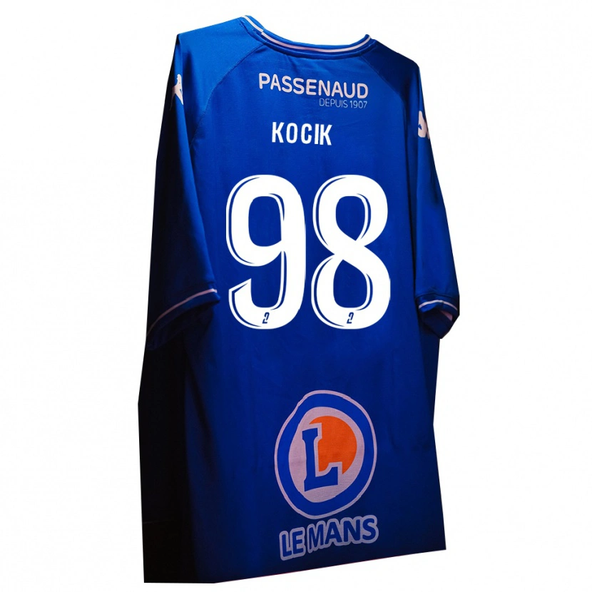 Danxen Męski Nicolas Kocik #98 Królewski Niebiesko-Biały Koszulka Bramkarska 2025/26