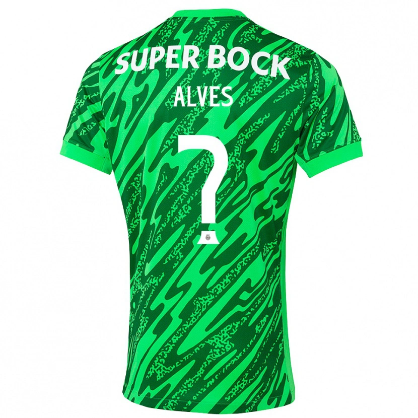 Danxen Męski Guilherme Alves #0 Zielony Biały Koszulka Bramkarska 2025/26