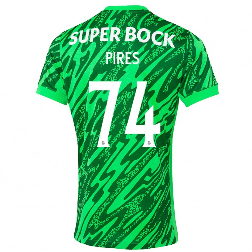 Danxen Męski Guilherme Pires #74 Zielony Biały Koszulka Bramkarska 2025/26