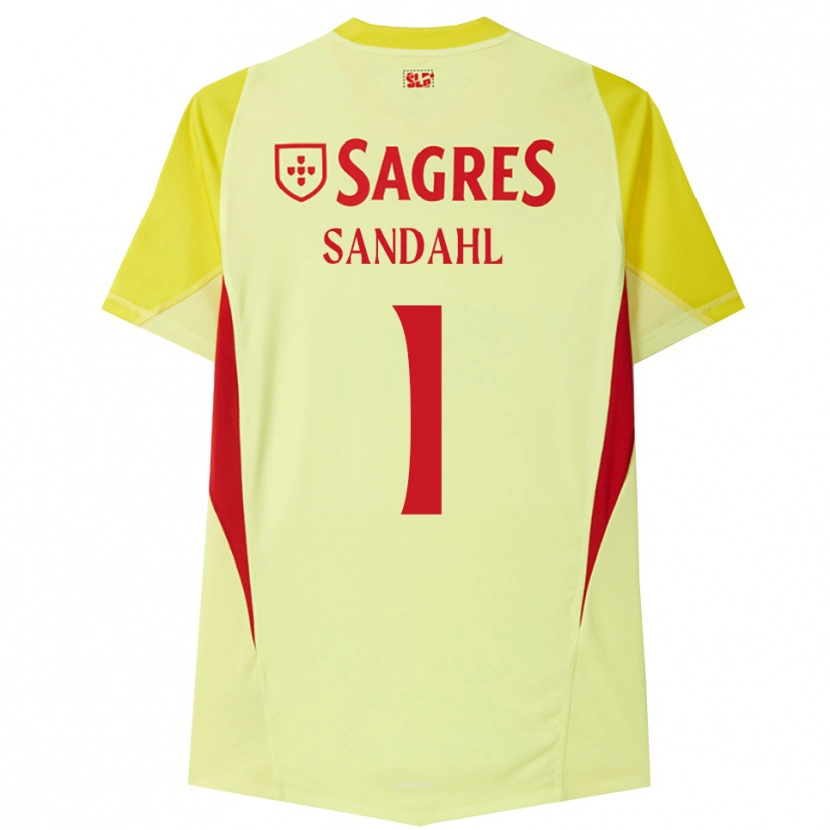 Danxen Męski Alexander Sandahl #1 Żółty Czerwony Koszulka Bramkarska 2025/26