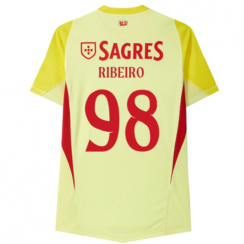 Danxen Męski Ricardo Ribeiro #98 Żółty Czerwony Koszulka Bramkarska 2025/26