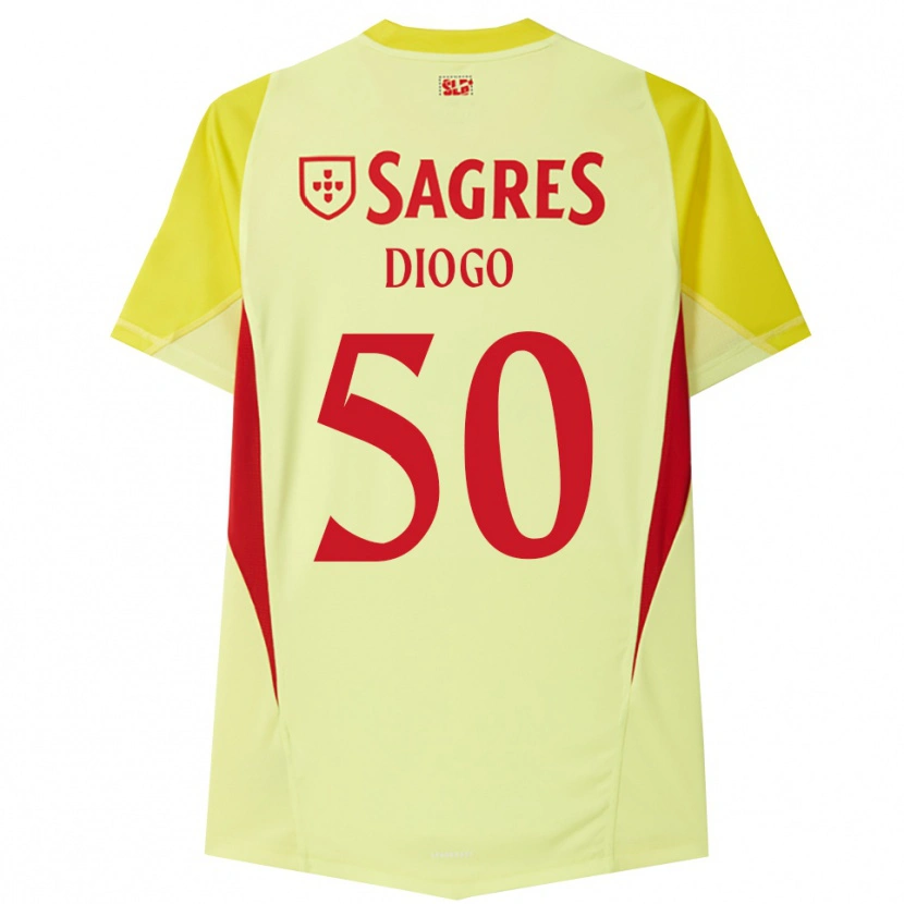 Danxen Męski Diogo Ferreira #50 Żółty Czerwony Koszulka Bramkarska 2025/26