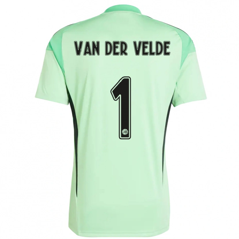 Danxen Męski Valentijn van der Velde #1 Jasnozielony Czarny Koszulka Bramkarska 2025/26