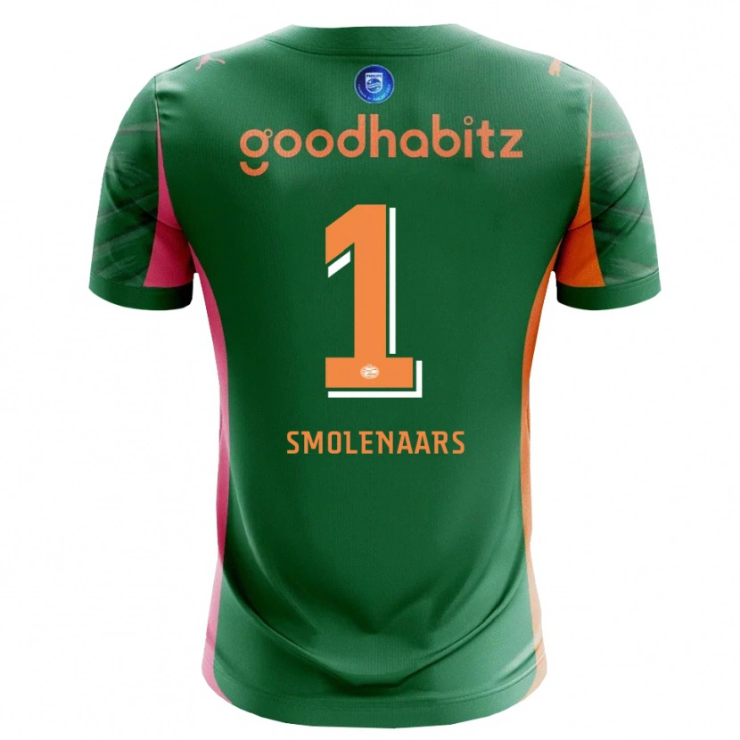 Danxen Męski Tijn Smolenaars #1 Zielony Pomarańczowy Koszulka Bramkarska 2025/26