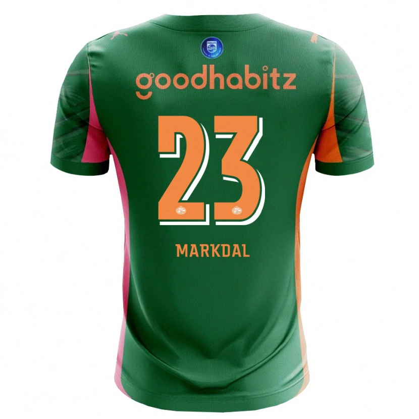 Danxen Męski Mikkel Markdal #23 Zielony Pomarańczowy Koszulka Bramkarska 2025/26