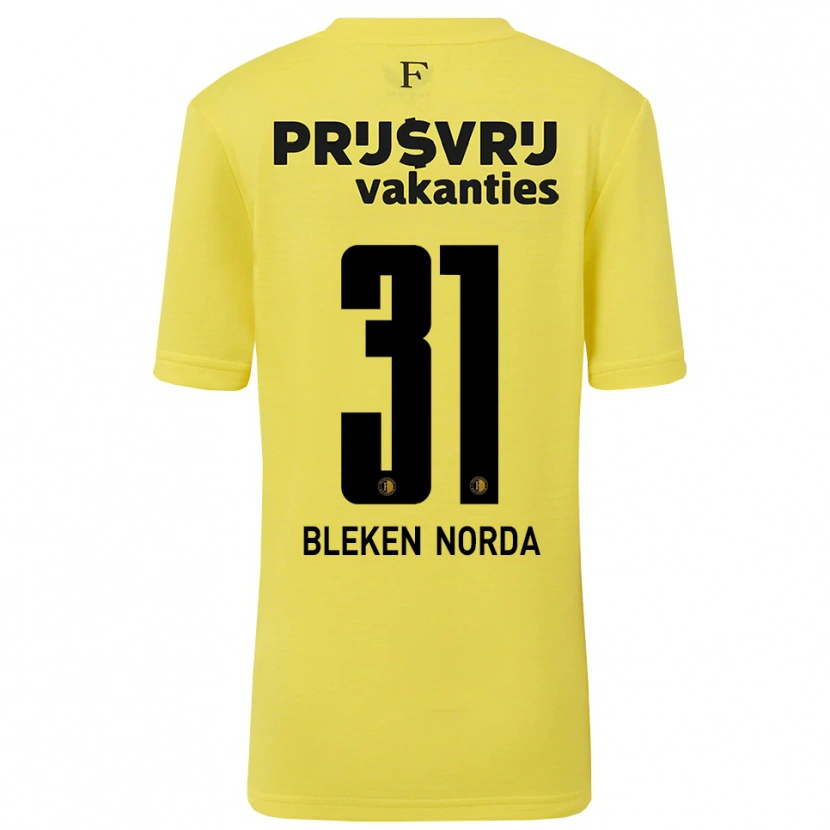 Danxen Męski Haakon Bleken Norda #31 Żółty Czarny Koszulka Bramkarska 2025/26