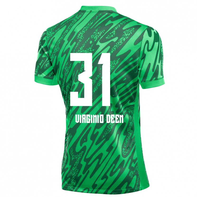 Danxen Męski Daniël Virginio Deen #31 Zielony Biały Koszulka Bramkarska 2025/26