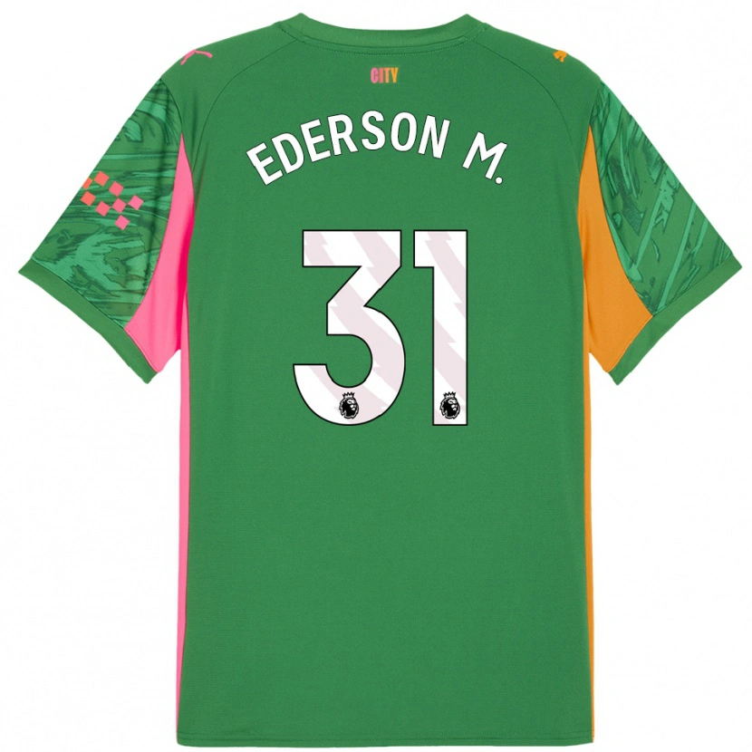 Danxen Męski Ederson #31 Zielony Pomarańczowy Koszulka Bramkarska 2025/26