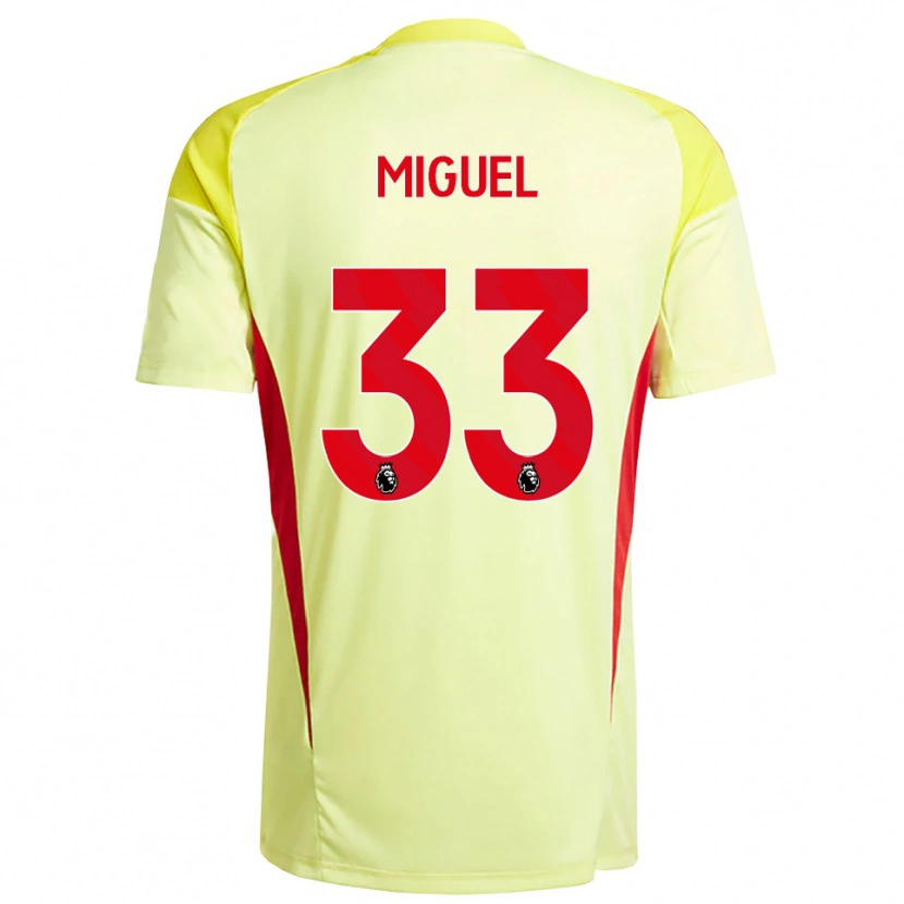 Danxen Męski Carlos Miguel #33 Jasnożółty Pomarańczowy Koszulka Bramkarska 2025/26