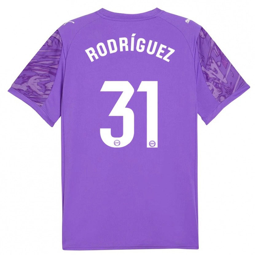 Danxen Męski Adrián Rodríguez #31 Fioletowo Biały Koszulka Bramkarska 2025/26