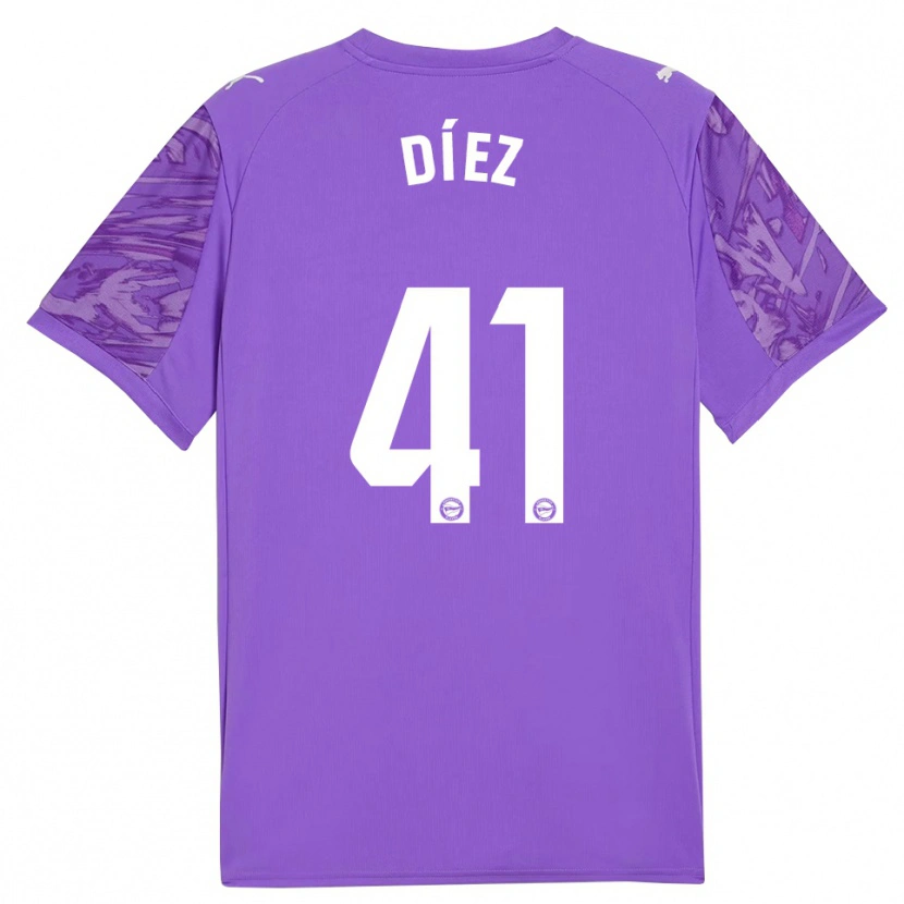 Danxen Męski Victor Díez #41 Fioletowo Biały Koszulka Bramkarska 2025/26