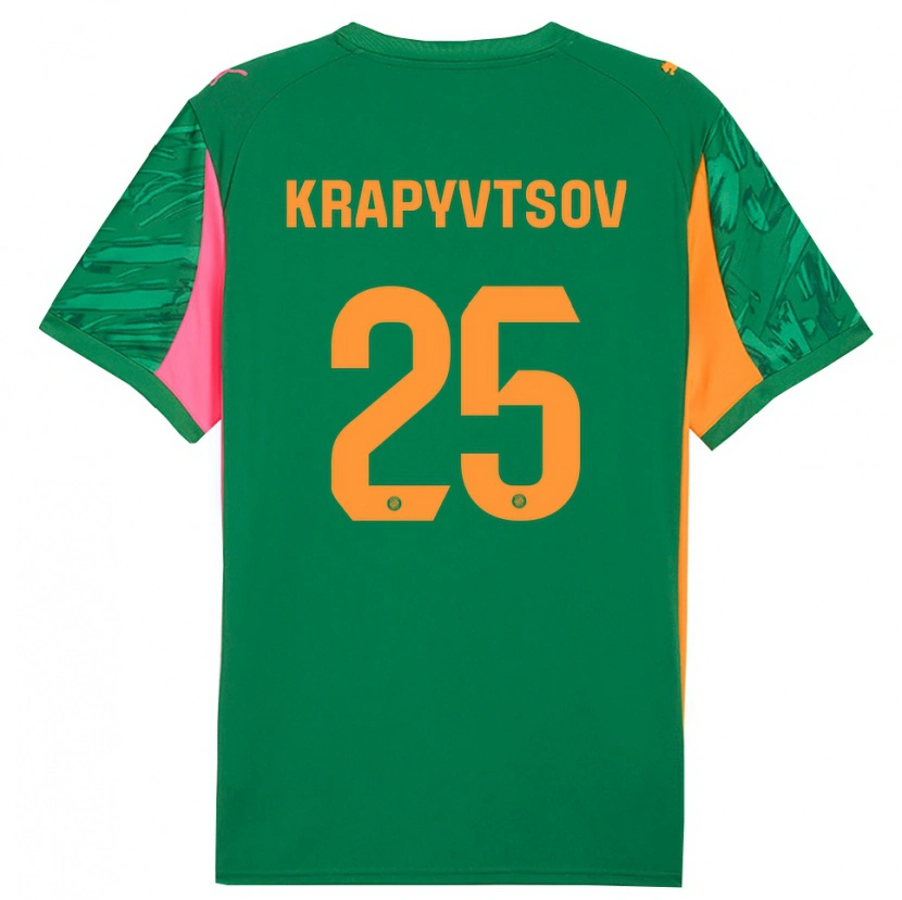 Danxen Męski Vladyslav Krapyvtsov #25 Zielono Pomarańczowy Koszulka Bramkarska 2025/26