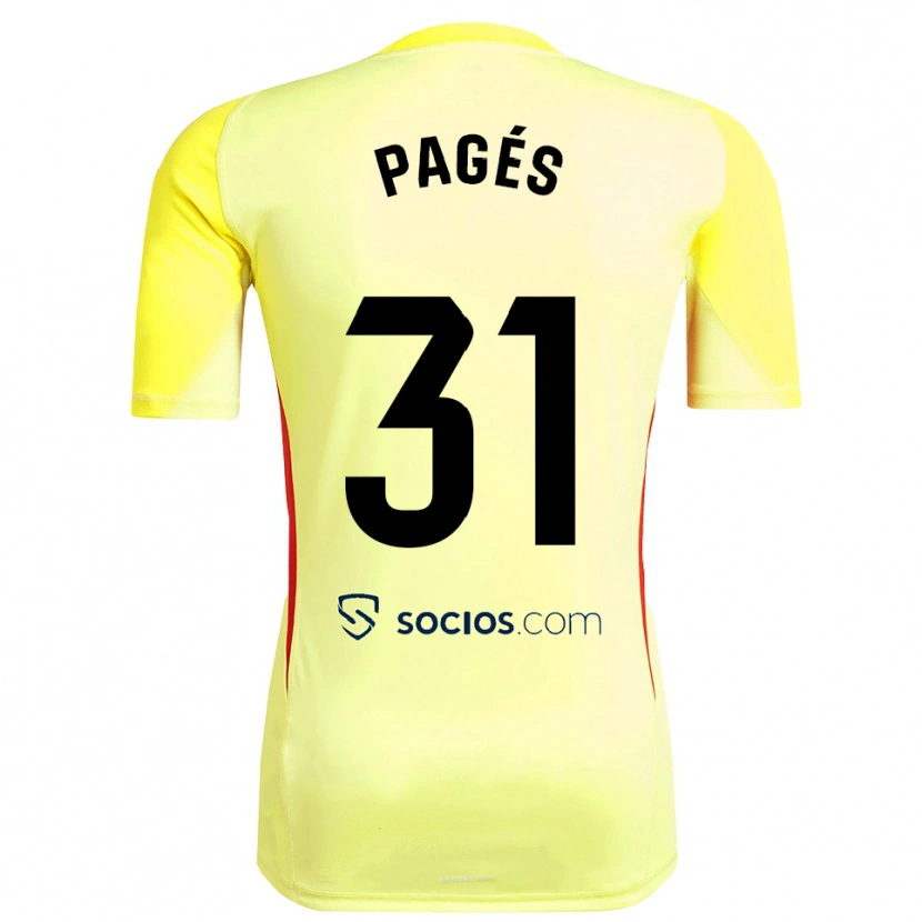 Danxen Męski Lukas Pagés #31 Żółto Czerwono Czarny Koszulka Bramkarska 2025/26