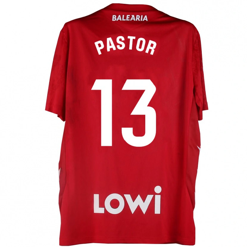 Danxen Męski Alfonso Pastor #13 Czerwono Biały Koszulka Bramkarska 2025/26