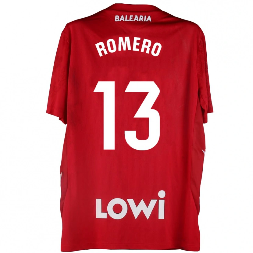Danxen Męski Cayetano Romero #13 Czerwono Biały Koszulka Bramkarska 2025/26