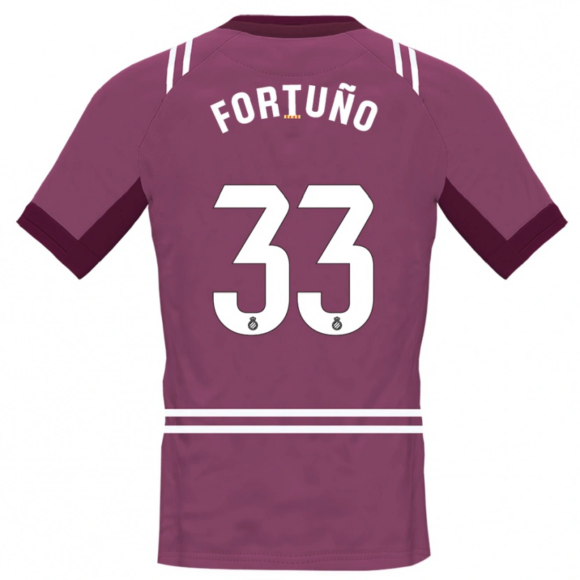 Danxen Męski Ángel Fortuño #33 Bordowo Biały Koszulka Bramkarska 2025/26